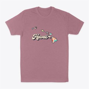  Hawaii Retro Art Classic Dad T-Shirt