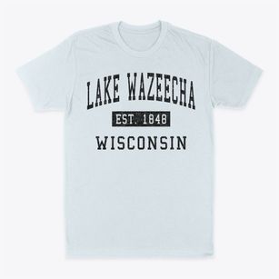 Lake Wazeecha Wisconsin Classic Established Classic Dad T-Shirt
