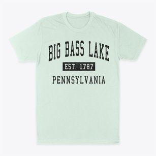 Big Bass Lake Pennsylvania Classic Established Classic Dad T-Shirt