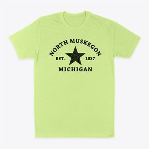 North Muskegon Michigan Star Classic Dad T-Shirt