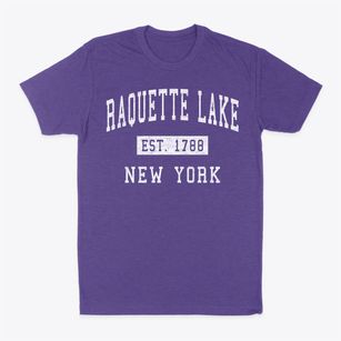 Raquette Lake New York Classic Established Classic Dad T-Shirt