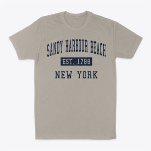 Sandy Harbour Beach New York Classic Established Classic Dad T-Shirt