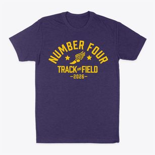 Number Four School Track and Field Classic Dad T-Shirt