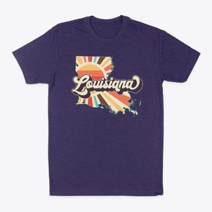  Louisiana Retro Art Classic Dad T-Shirt