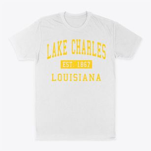 Lake Charles Louisiana Classic Established Classic Dad T-Shirt