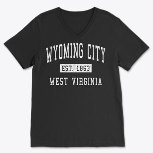 Wyoming City West Virginia Classic Established Soft Lightweight V-Neck