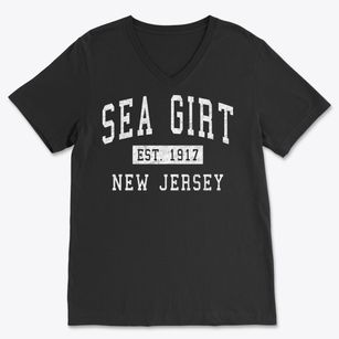 Sea Girt New Jersey Classic Established Soft Lightweight V-Neck