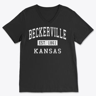 Beckerville Kansas Classic Established Soft Lightweight V-Neck