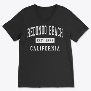 Redondo Beach California Classic Established Soft Lightweight V-Neck