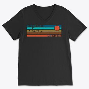 Detroit Lakes Minnesota Blissful Sunset Soft Lightweight V-Neck