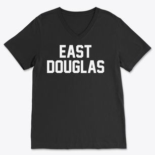 East Douglas Massachusetts Classic Block Soft Lightweight V-Neck