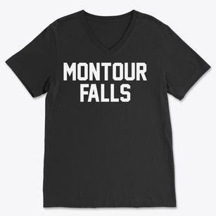 Montour Falls New York Classic Block Soft Lightweight V-Neck