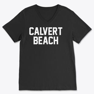 Calvert Beach Maryland Classic Block Soft Lightweight V-Neck