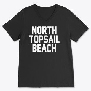 North Topsail Beach North Carolina Classic Block Soft Lightweight V-Neck