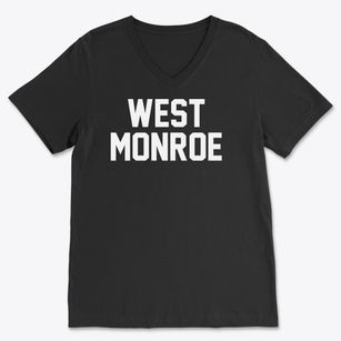 West Monroe Louisiana Classic Block Soft Lightweight V-Neck