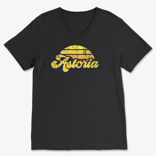 Astoria Oregon Sublime Sunset Soft Lightweight V-Neck