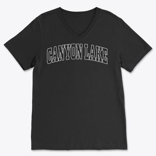 Canyon Lake Texas Trendy Block Soft Lightweight V-Neck