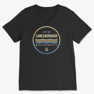 Lanesborough Massachusetts Color Fade Soft Lightweight V-Neck