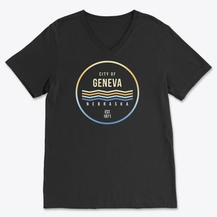 Geneva Nebraska Color Fade Soft Lightweight V-Neck