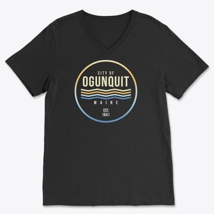 Ogunquit Maine Color Fade Soft Lightweight V-Neck