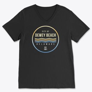Dewey Beach Delaware Color Fade Soft Lightweight V-Neck