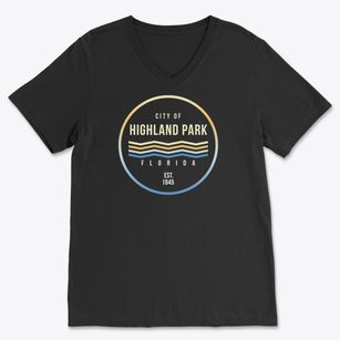Highland Park Florida Color Fade Soft Lightweight V-Neck
