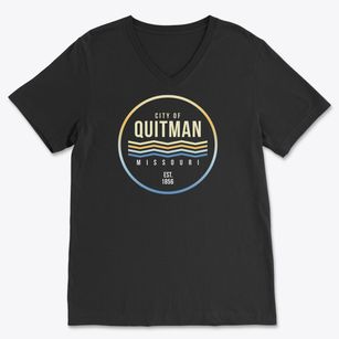 Quitman Missouri Color Fade Soft Lightweight V-Neck