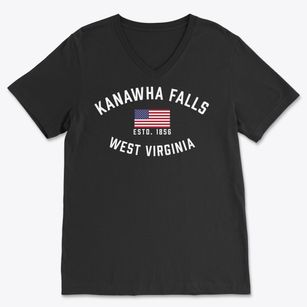Kanawha Falls West Virginia Patriot Soft Lightweight V-Neck