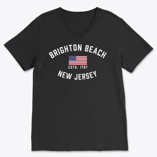 Brighton Beach New Jersey Patriot Soft Lightweight V-Neck