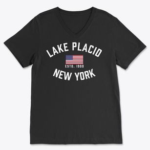 Lake Placid New York Patriot Soft Lightweight V-Neck