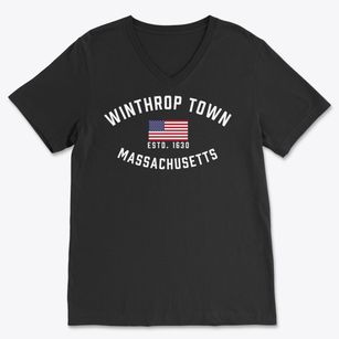 Winthrop Town Massachusetts Patriot Soft Lightweight V-Neck