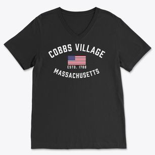 Cobbs Village Massachusetts Patriot Soft Lightweight V-Neck