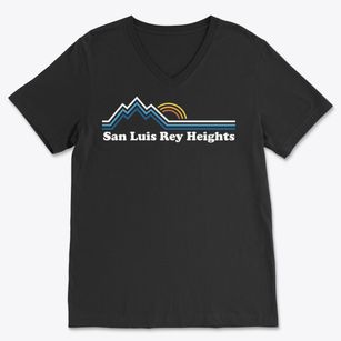 San Luis Rey Heights California Mountain View Soft Lightweight V-Neck