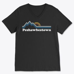 Peshawbestown Michigan Mountain View Soft Lightweight V-Neck