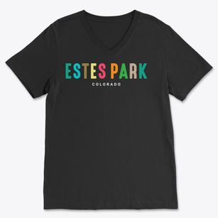 Estes Park Colorado Color Pop Soft Lightweight V-Neck
