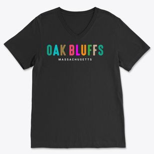 Oak Bluffs Massachusetts Color Pop Soft Lightweight V-Neck