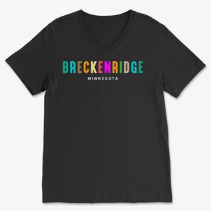 Breckenridge Minnesota Color Pop Soft Lightweight V-Neck