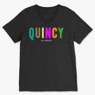 Quincy Illinois Color Pop Soft Lightweight V-Neck