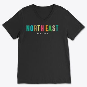 North East New York Color Pop Soft Lightweight V-Neck