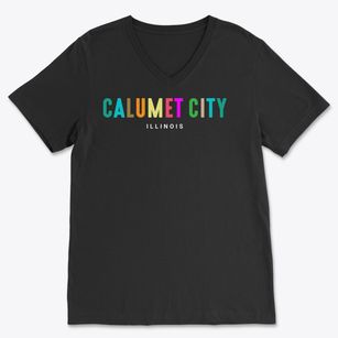 Calumet City Illinois Color Pop Soft Lightweight V-Neck
