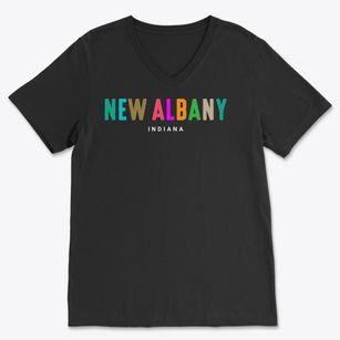 New Albany Indiana Color Pop Soft Lightweight V-Neck