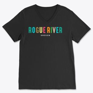 Rogue River Oregon Color Pop Soft Lightweight V-Neck