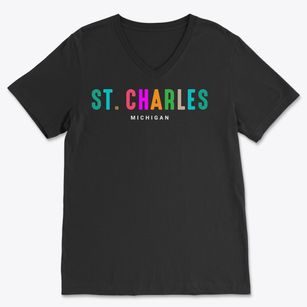 St. Charles Michigan Color Pop Soft Lightweight V-Neck