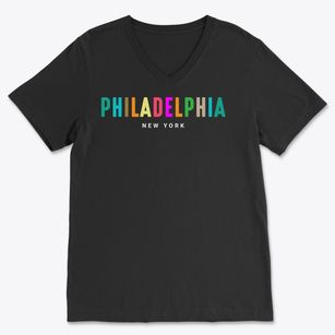 Philadelphia New York Color Pop Soft Lightweight V-Neck