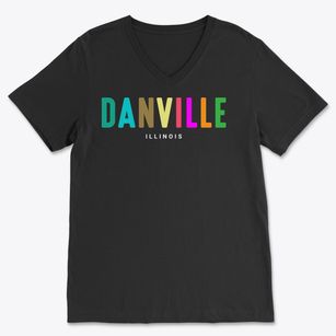 Danville Illinois Color Pop Soft Lightweight V-Neck