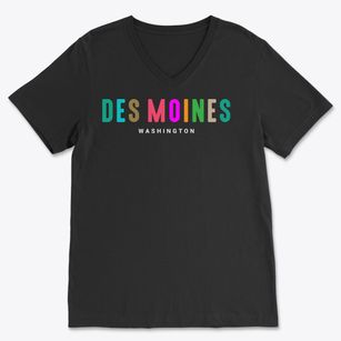 Des Moines Washington Color Pop Soft Lightweight V-Neck