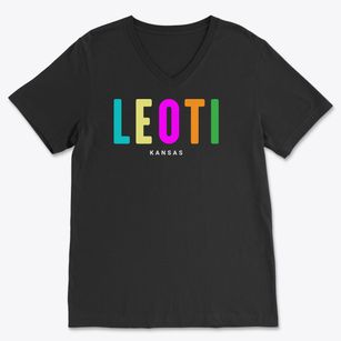 Leoti Kansas Color Pop Soft Lightweight V-Neck