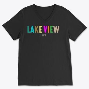 Lake View Iowa Color Pop Soft Lightweight V-Neck