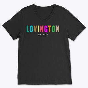 Lovington Illinois Color Pop Soft Lightweight V-Neck