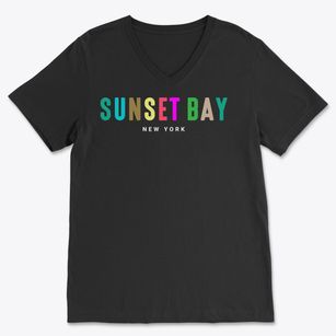 Sunset Bay New York Color Pop Soft Lightweight V-Neck